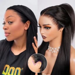 30 34 Inch 13x4 13x6 HD Transparent Bone Straight Lace Front Wigs 4x4 5x5 Glueless Wigs Human Hair For Black Women Brazilian