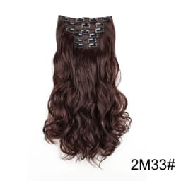 Synthetic 24Inch 16Clips Long Curly Hair Extension Heat Resistant Hair Extension Clips In Ombre Black Brown Blond Women