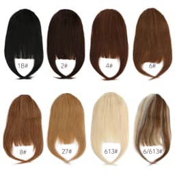 Human Hair Bangs Clip-In Hair Extension for Women 8inch 20g Front 3 clips in Straight Remy Natural Human Hair Fringe All Colors