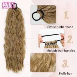WTB Synthetic Braided Wig 24 Inch Corn Perm Curly Hair Ponytail Braided Wig Daily Wear Curly Ponytail