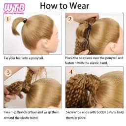WTB Synthetic Braided Wig 24 Inch Corn Perm Curly Hair Ponytail Braided Wig Daily Wear Curly Ponytail