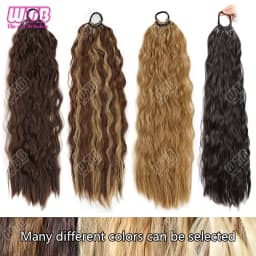 WTB Synthetic Braided Wig 24 Inch Corn Perm Curly Hair Ponytail Braided Wig Daily Wear Curly Ponytail