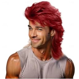 HAIRJOY Synthetic Hair Mullet Wigs for Men 70s & 80s Costume Party Synthetic Wigs