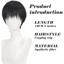 Short hair synthetic men's role-playing wig heat-resistant fireworks perm short curly hair natural black daily wig