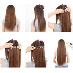 WIGSIN 60cm Synthetic Long Straight Clip In One Piece Hair Extension 5 Clips Brown Black Heat Resistant Fake Hair for Women