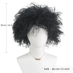 Black Synthetic Short Curly Wig Film Character Scissors Hands Style for Cosplay April Fool's Day Halloween CostumePartyAccessory