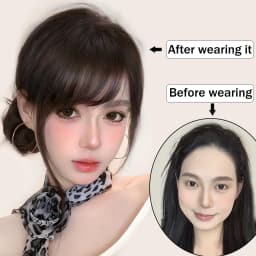 Synthetic Slanted Bangs Short Brown Black Fake Hair Fringe Extension Clip In Hairpieces Accessories for Women Girl
