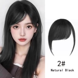 Synthetic Slanted Bangs Short Brown Black Fake Hair Fringe Extension Clip In Hairpieces Accessories for Women Girl