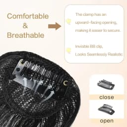 Synthetic Slanted Bangs Short Brown Black Fake Hair Fringe Extension Clip In Hairpieces Accessories for Women Girl