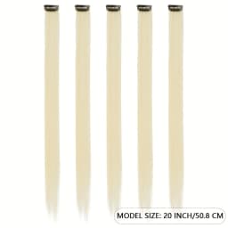 5pcs/Set Long Straight Synthetic Clip-In Hair Extensions for Women Halloween Christmas Party Cosplay