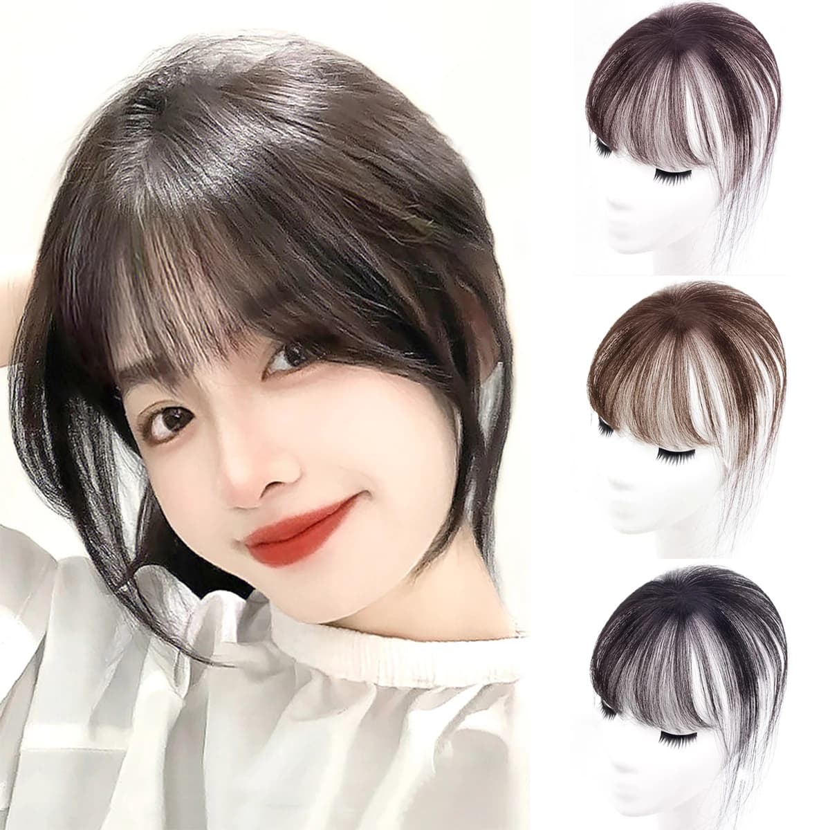 DUTRIEUX Synthetic 3D French bangs wig reissued air bangs topper wig natural curved simulation bangs for women