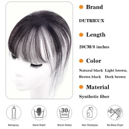 DUTRIEUX Synthetic 3D French bangs wig reissued air bangs topper wig natural curved simulation bangs for women