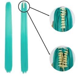 Miku Cosplay Wig 110cm Long Blue Green Double Ponytails Synthetic Fiber Hair for Anime Halloween Christmas Party