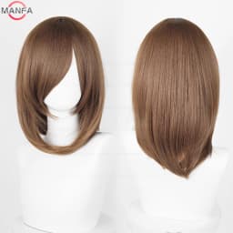 40cm Medium Basic Anime Cosplay Wig Bang Blond Black White Red Pink Green Brown Gold Blue Heat Resistant Synthetic Hair Wigs