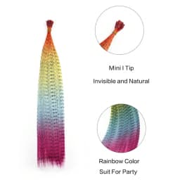 Synthetic Feather Hair Ombre Color Feather Extensions Rainbow Colorful Hair Feather Extension Long Straight Hairpieces for Girls
