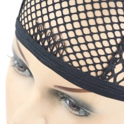 1pc Black/Blonde 4 clips Stretch Mesh Cap Big Hole Weaving Cap for Making Wigs
