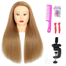 100% Real Human Hair Doll Head For Hairstyle Professional Training Head Kit Mannequin Head Styling To Practice Hot Curl Iron St