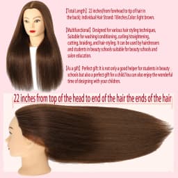 100% Real Human Hair Doll Head For Hairstyle Professional Training Head Kit Mannequin Head Styling To Practice Hot Curl Iron St
