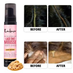 LOCKMIO Natural Lace Tint Spray Dyed Foam Mousse for Women 100ML Wigs Mesh Skin-fitting Invisible Colorant Cosplay Wig Dye Mist
