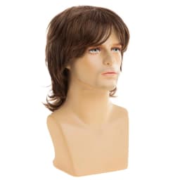 Men's Brown Synthetic Wig, Realistic Men's Wig, Young and Handsome Role-Playing Costumes, Wigs for Cosplay, Parties
