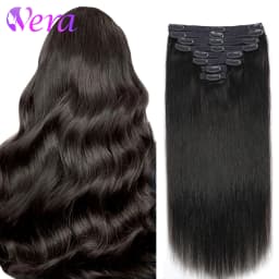 Clip Ins Straight Seamless Brazilian Human Hair Extensions 10A Brazilian Virgin Human Hair 8 Pcs Clip In Extensions 120G/Pack