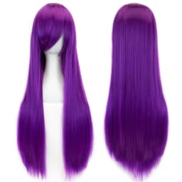 Synthetic Purple Wig Cosplay Wigs Straight Violet Wig Hitagi Senjougahara Cosplay Hair Yatogami Tohka Costume Wig