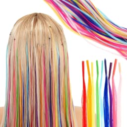 50 Pcs Hair Feathers with Hair Extension Tools,Long Straight Synthetic Hair Feather Extensions Kit with Beads for Women Girls
