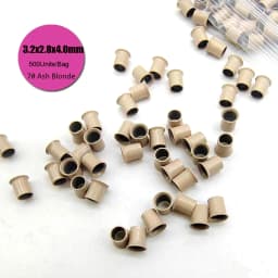 500 Units Flared Copper Micro Beads Hair Extensions 3.2x2.8x4.0mm Micro Ring Bead Caps Hair Extension Beads Rings for Hair