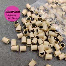 500 Units Flared Copper Micro Beads Hair Extensions 3.2x2.8x4.0mm Micro Ring Bead Caps Hair Extension Beads Rings for Hair