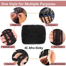 Natural 4C Afro Kinky Bulk Human Hair Extensions No Weft  30/50g Pack 10-18 Inch Brazilian Remy for Locs Micro Twist Braiding