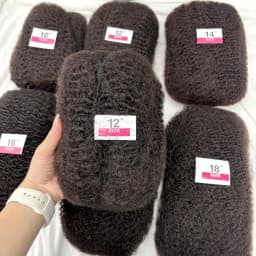 Natural 4C Afro Kinky Bulk Human Hair Extensions No Weft  30/50g Pack 10-18 Inch Brazilian Remy for Locs Micro Twist Braiding