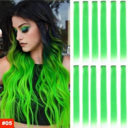 22Inch Synthetic Long Straight Clip In Hair Extensions High Temperature Hairpieces Rainbow Colors Hair Accessories for Women