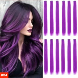 22Inch Synthetic Long Straight Clip In Hair Extensions High Temperature Hairpieces Rainbow Colors Hair Accessories for Women