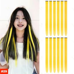 22Inch Synthetic Long Straight Clip In Hair Extensions High Temperature Hairpieces Rainbow Colors Hair Accessories for Women