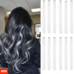 22Inch Synthetic Long Straight Clip In Hair Extensions High Temperature Hairpieces Rainbow Colors Hair Accessories for Women