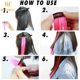 22Inch Synthetic Long Straight Clip In Hair Extensions High Temperature Hairpieces Rainbow Colors Hair Accessories for Women