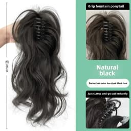 12Inch Short Wavy Synthetic Claw Clip Ponytail Hair Extensions Heat Resistant Hair Ponytail With Grab Clips For Women Daily Use