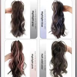 12Inch Short Wavy Synthetic Claw Clip Ponytail Hair Extensions Heat Resistant Hair Ponytail With Grab Clips For Women Daily Use