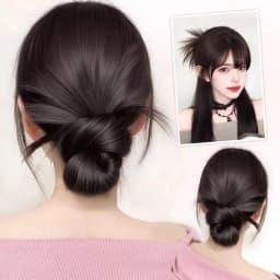 Synthetic Low Bun Claw Clip Natural Fluffy Hairpiece for Women Lazy Updo Styling Tool Easy Fashion Daily Hairstyle