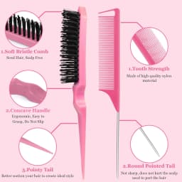 7pcs/set Hair Beauty Accessories Bristle Rat Tail Edge Comb Eyebrow Brush Braiders Ponytail Creator Water Sprayer Styling Set