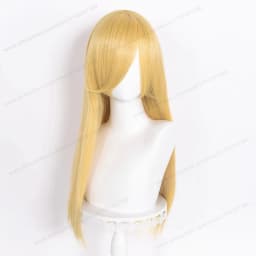 60cm Long Straight Cosplay Synthetic Wig With Bangs Golden Yellow Green Blonde Purple Heat Resistant Hair Anime Wigs + Wig Cap