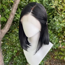 Jet Black 13x6 Synthetic Lace Front Wigs for Black Women Shoulder Length Bob Glueless Synthetic Wigs 150% Density Natural Hair