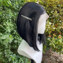 Jet Black 13x6 Synthetic Lace Front Wigs for Black Women Shoulder Length Bob Glueless Synthetic Wigs 150% Density Natural Hair