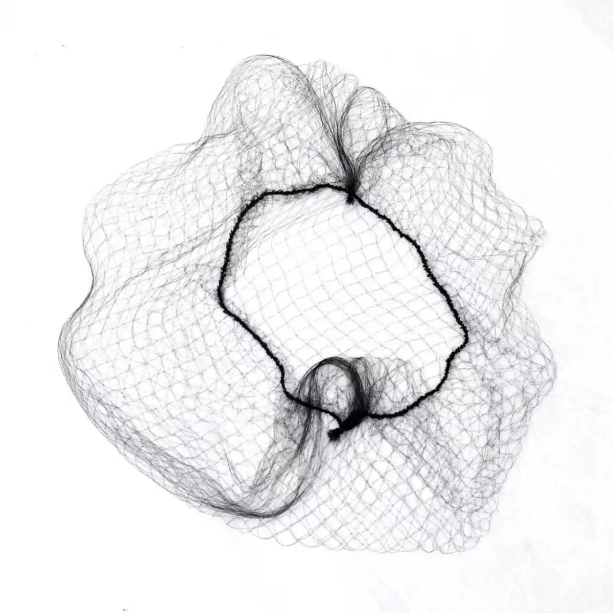 20Pcs Black Invisible Hair Nets Disposable Nylon Hairnet 24-48 Inch Elastic Edge Wig Cap For Food Service Daily Use