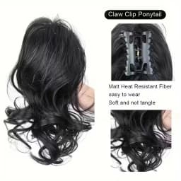 Synthetic 12Inch Short Curly Claw Clip Ponytail Hair Extensions Heat Resistant Fiber Hairpiece for Women Daily Use