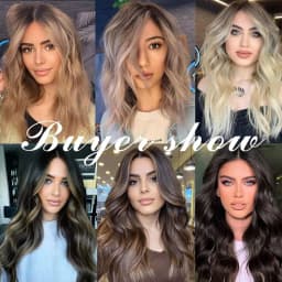 Synthetic 24Inch 16Clips Long Curly Hair Extension Heat Resistant Hair Extension Clips In Ombre Black Brown Blond Women