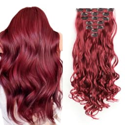 Synthetic 24Inch 16Clips Long Curly Hair Extension Heat Resistant Hair Extension Clips In Ombre Black Brown Blond Women