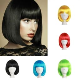 Hot Cosplay Full Wig Short Bob Wig Short Straight Hair Synthetic Hair