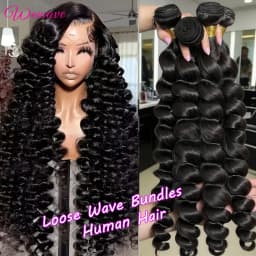 Loose Wave Bundles Human Hair Extension 3/4 Pcs Unprocessed Human Hair Brazilian Water Wave Human Hair Bundles Hair Extensions