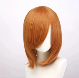 High Quality 40cm Medium Cosplay Wig With Bang Blond Pink Red Purple Blue Gray Heat Resistant Synthetic Hair Wigs